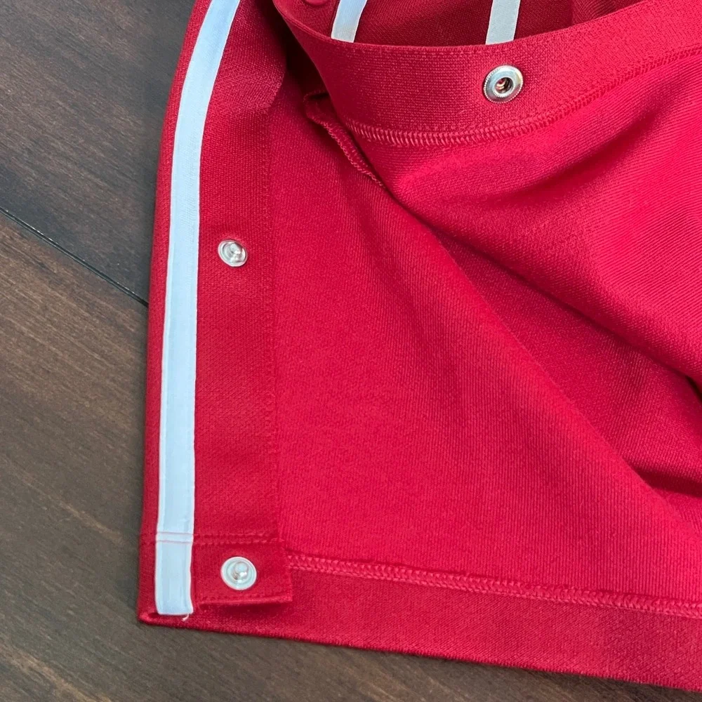 $345 Helmut Lang Track Shorts‎ Men's Small Red White Side Stripe Snap Button